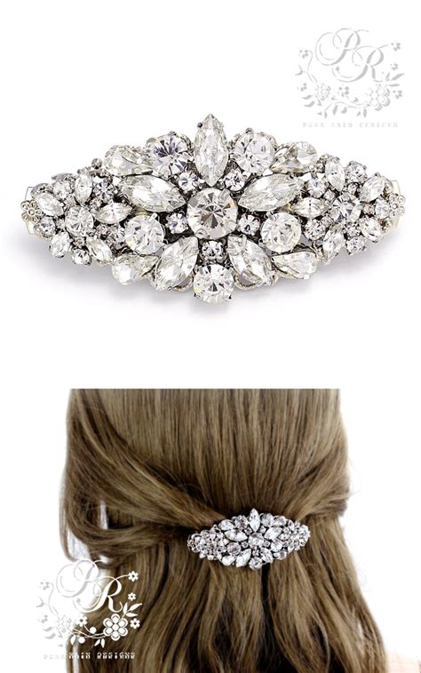 large rhinestone hair barrettes|rhinestone hair clips for weddings.